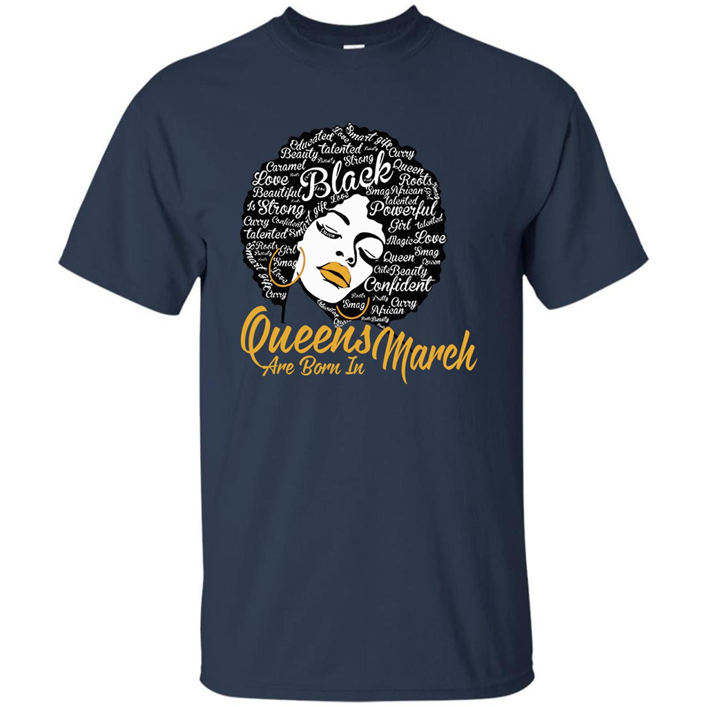 Queen Are Born In March T-shirt Navy