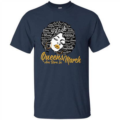 Queen Are Born In March T-shirt Navy