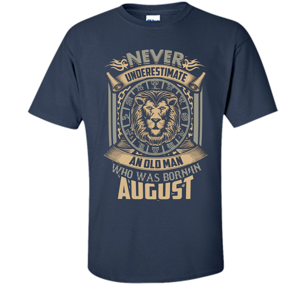 August T-shirt Old Man Born In August Navy