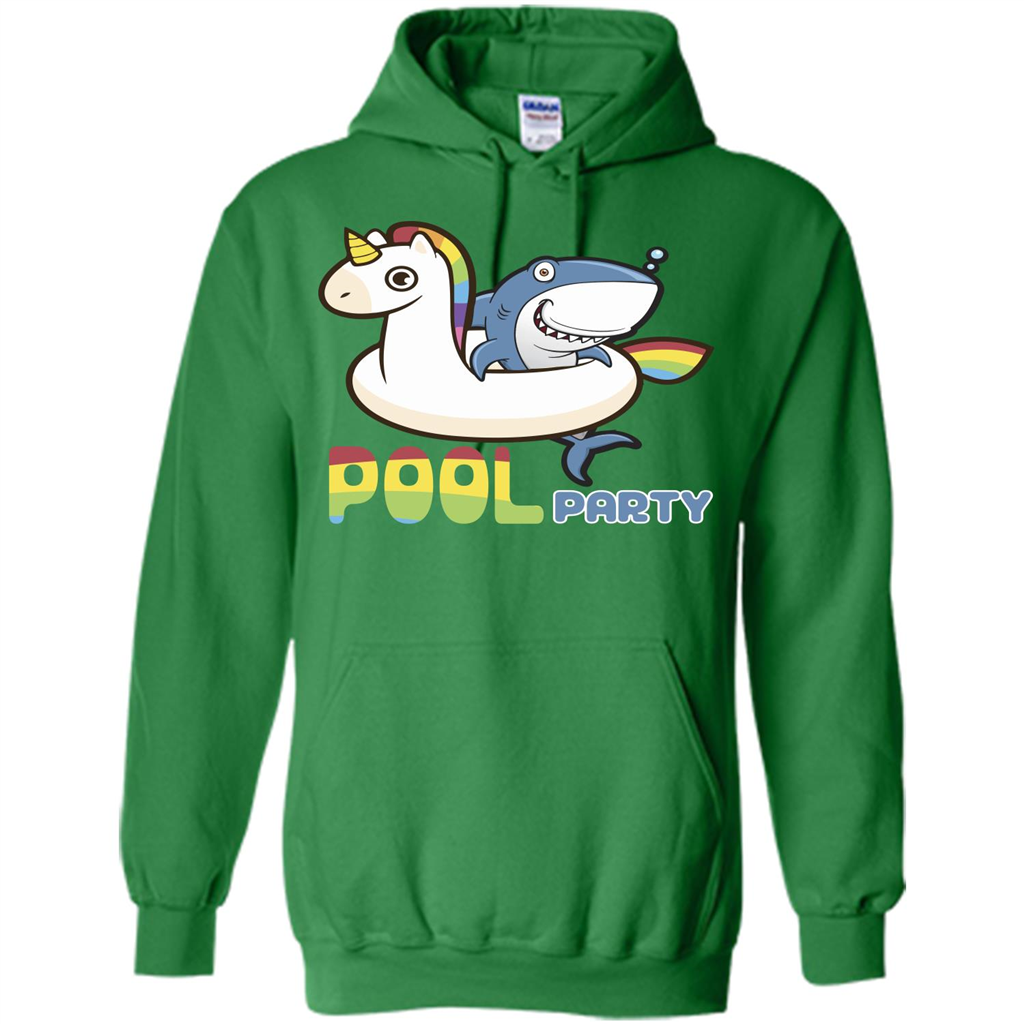 Pool Party T-shirt Unicorn Float Funny Shark Irish Green