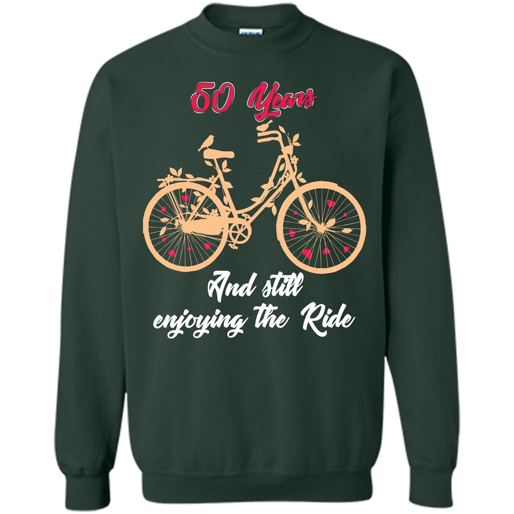 Anniversary T-shirt 50 Years And Still Enjoying The Ride Forest Green