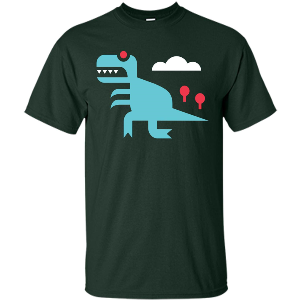 Dinosaur T-Shirt Tee Rex Forest Green