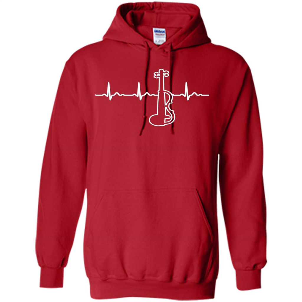 Electric Violin Heartbeat T-Shirt Special Instrument T-shirt Red