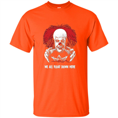 Red Balloon We All Float Down Here T-shirt Horror Halloween T-shirt Orange