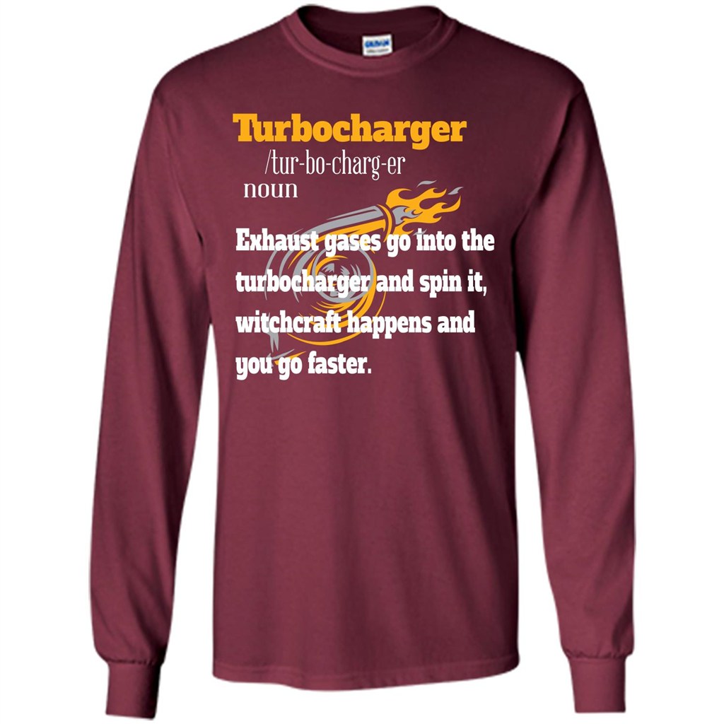 Car Lover T-shirt Turbocharger Exhaust Gases Go Into The Turbocharger Maroon