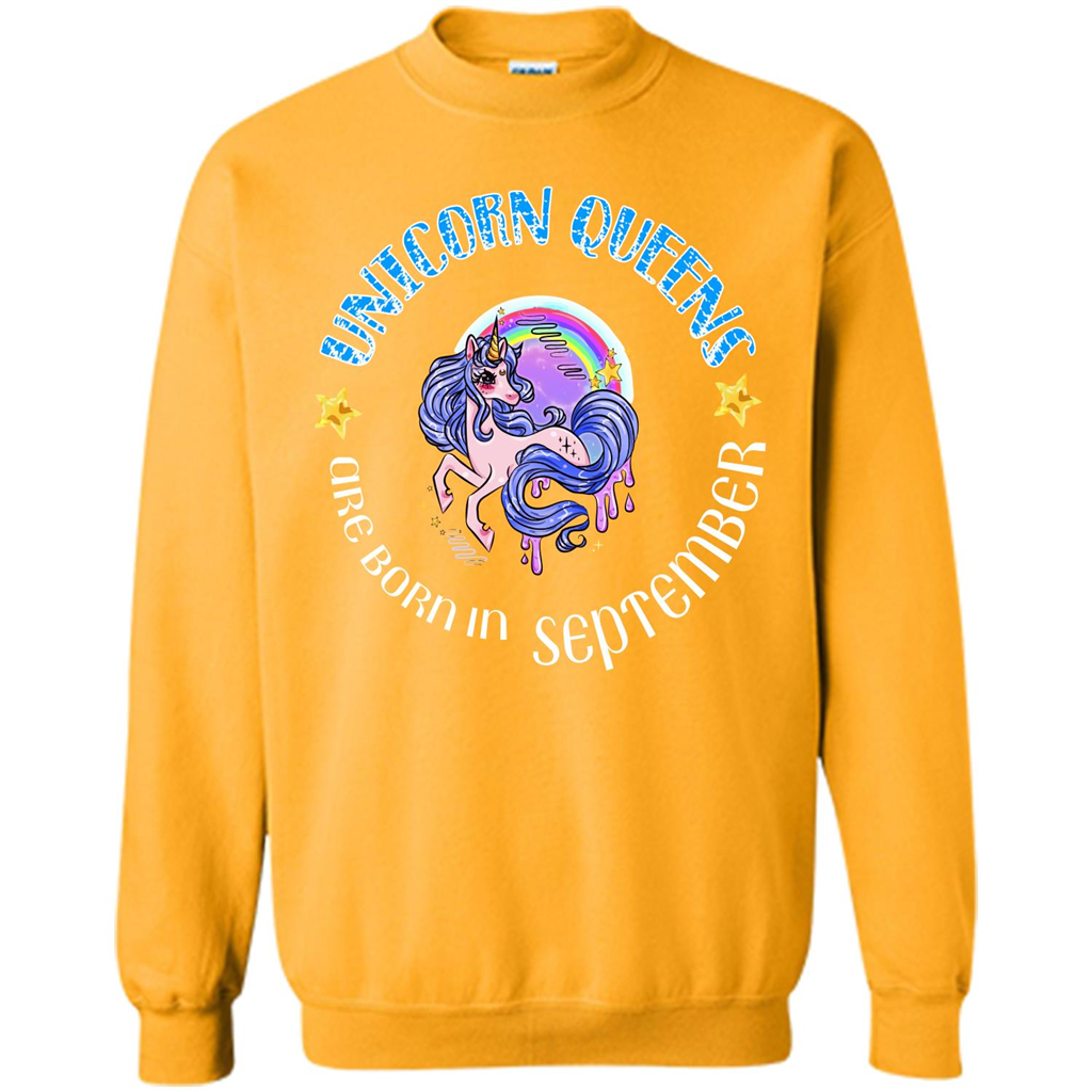 September Unicorn T-shirt Unicorn Queens Are Born September Gold