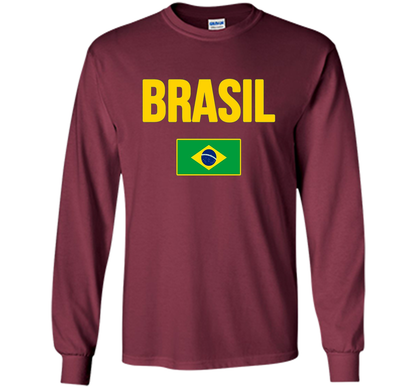BRASIL T-shirt Brazilian National Country Flag Tee Camiseta cool shirt Maroon