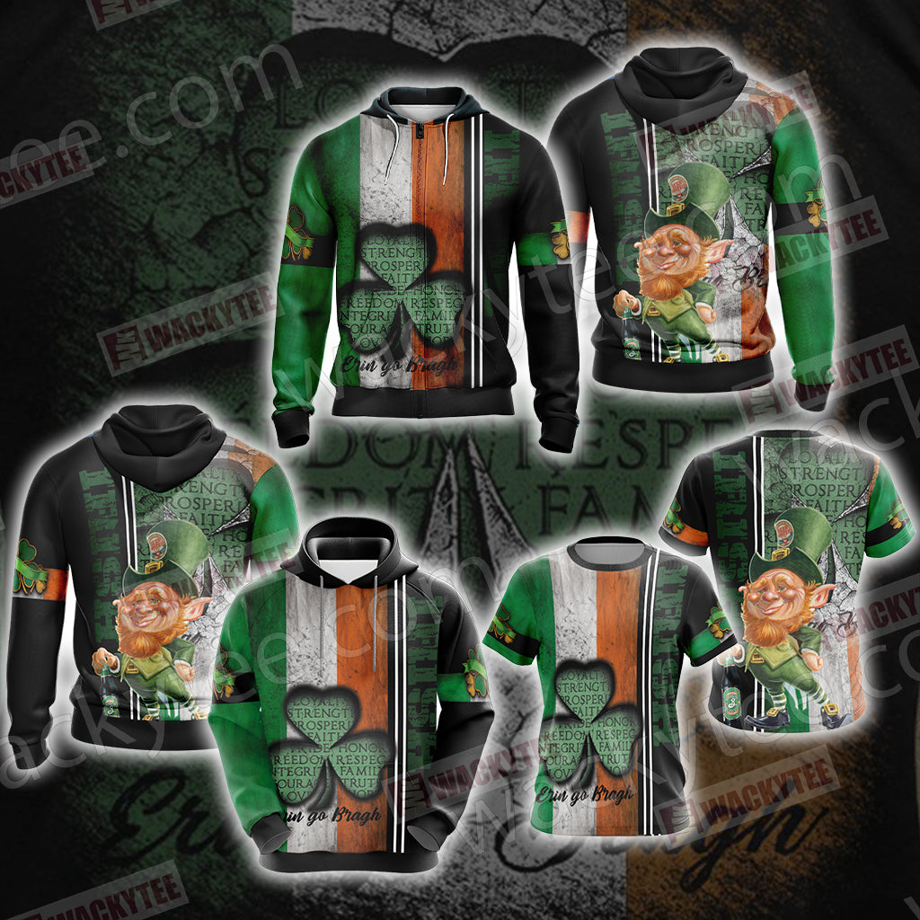 Irish Erin Go Bragh Saint Patricks Day Unisex 3D T-shirt