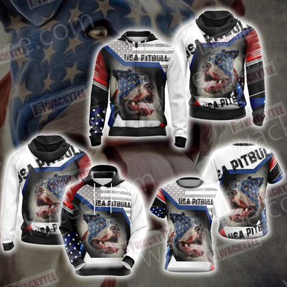 USA Pitbull Unisex 3D Hoodie