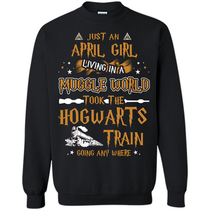 Harry Potter T-shirt Just An April Girl Living In A Muggle World Orange