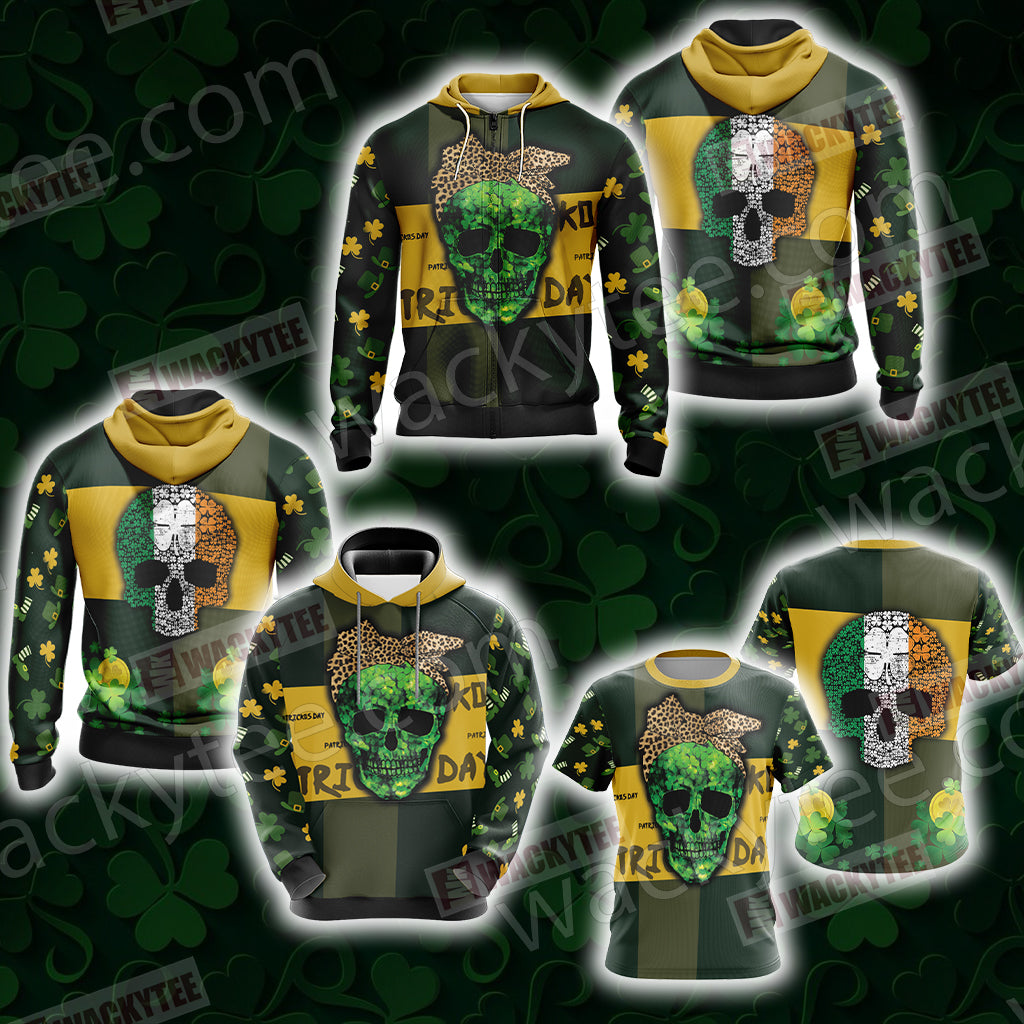 Skull Patricks Day Unisex 3D T-shirt