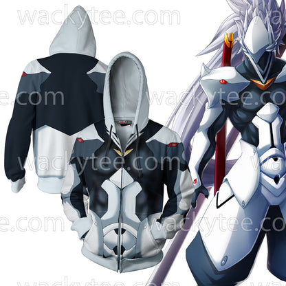 Hakumen Blazblue Cosplay Zip Up Hoodie Jacket 4XL