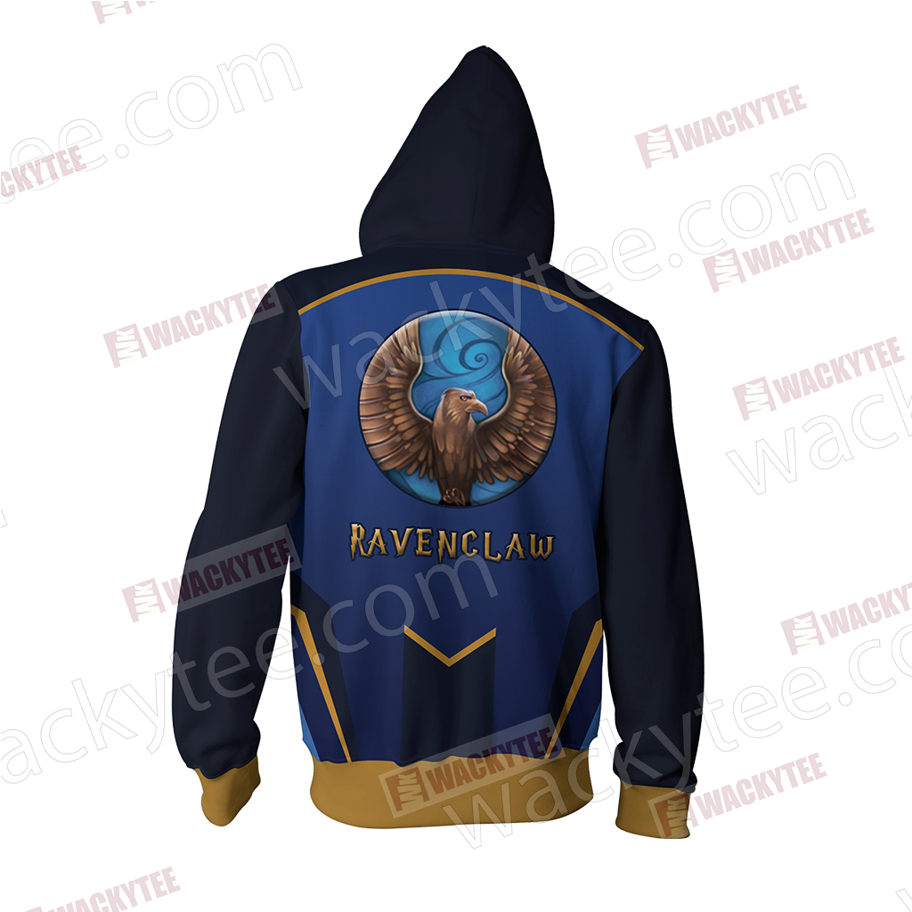 Harry Potter - Ravenclaw House Wacky Style Unisex 3D Zip Up Hoodie