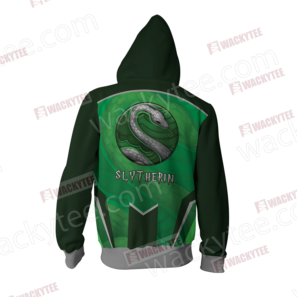 Harry Potter - Slytherin House Wacky Style Unisex 3D Zip Up Hoodie