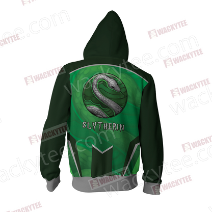 Harry Potter - Slytherin House Wacky Style Unisex 3D Zip Up Hoodie