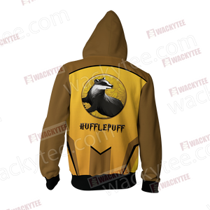 Harry Potter - Hufflepuff House Wacky Style Unisex 3D Zip Up Hoodie