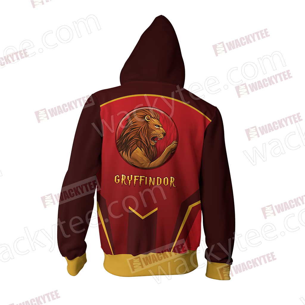 Harry Potter - Gryffindor House Wacky Style Unisex 3D Zip Up Hoodie