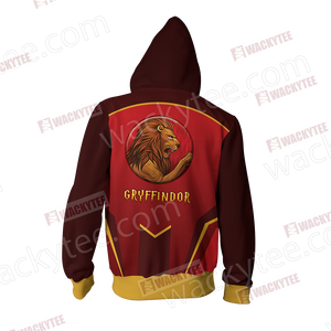 Harry Potter - Gryffindor House Wacky Style Unisex 3D Zip Up Hoodie