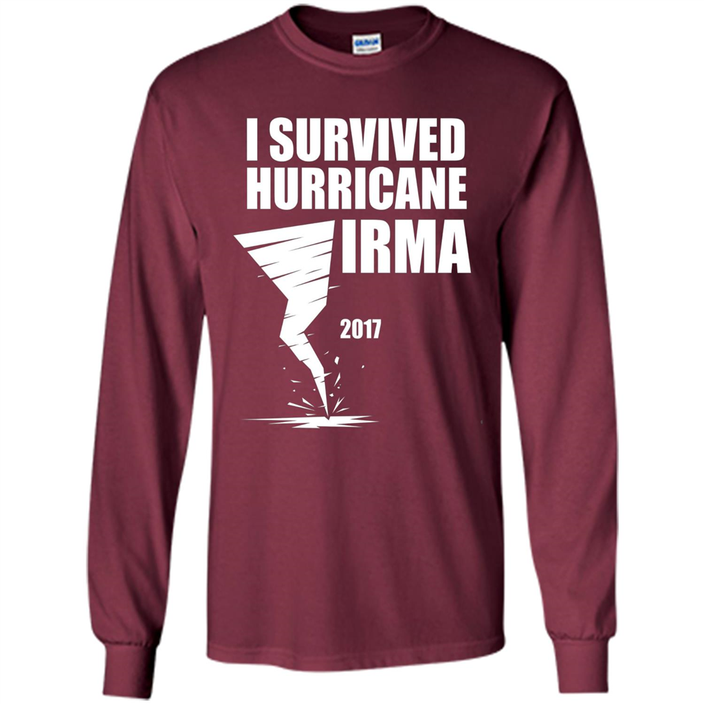 I Survived Hurricane Irma Graphic T-shirt Maroon