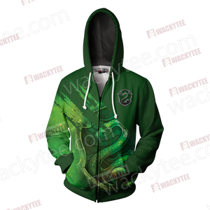 Harry Potter - Cunning Like A Slytherin Wacky Style Zip Up Hoodie