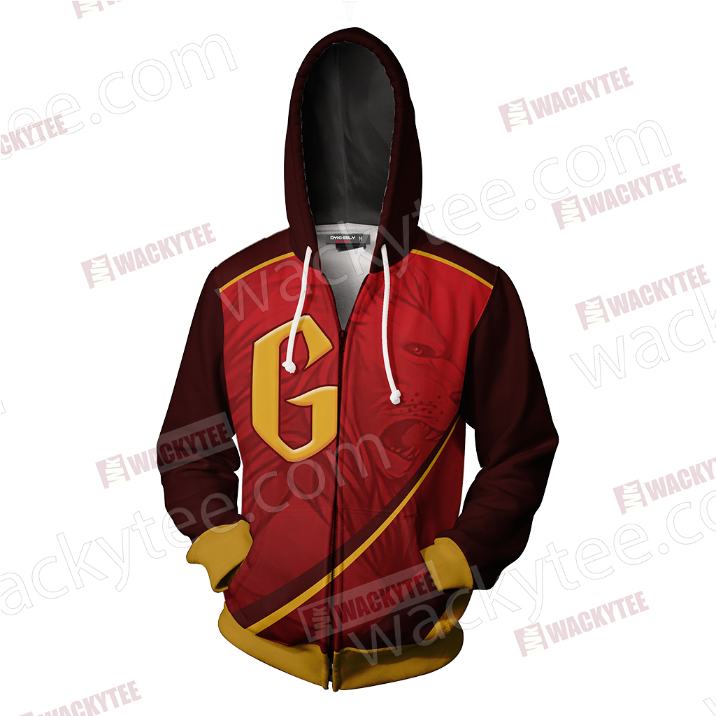 Harry Potter - Gryffindor House Wacky Style Unisex 3D Zip Up Hoodie