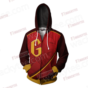 Harry Potter - Gryffindor House Wacky Style Unisex 3D Zip Up Hoodie