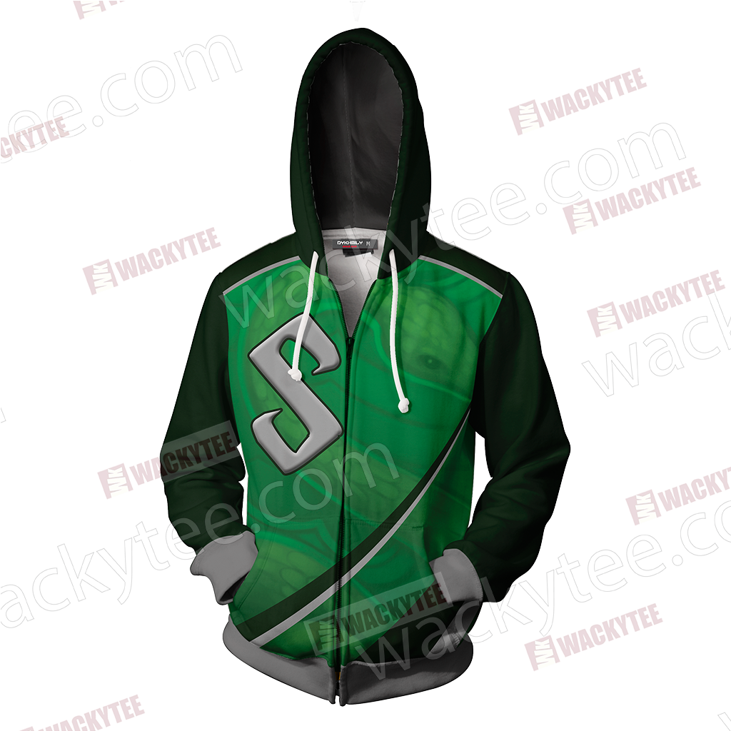 Harry Potter - Slytherin House Wacky Style Unisex 3D Zip Up Hoodie