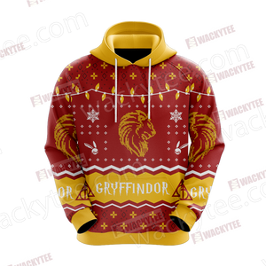 Harry Potter - Gryffindor House Christmas Style Unisex 3D Hoodie