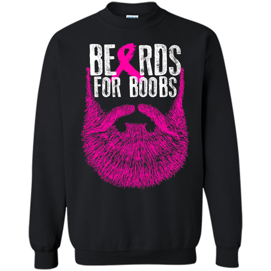 Beards For Boobs T-shirt Cancer Awareness T-shirt Black