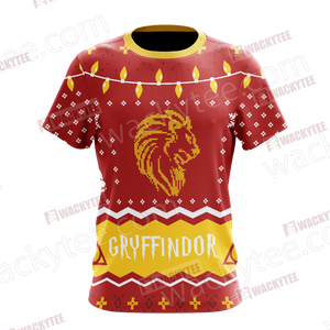 Harry Potter - Gryffindor House Christmas Style Unisex 3D T-shirt