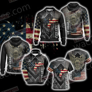 Veteran New Style Unisex Zip Up Hoodie Jacket