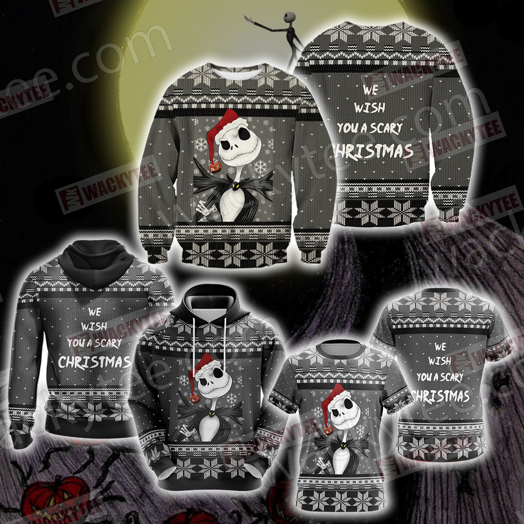 Nightmare Before Christmas - We wish you a scary christmas Unisex 3D T-shirt