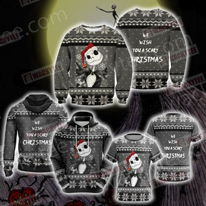 Nightmare Before Christmas - We wish you a scary christmas Unisex 3D Hoodie