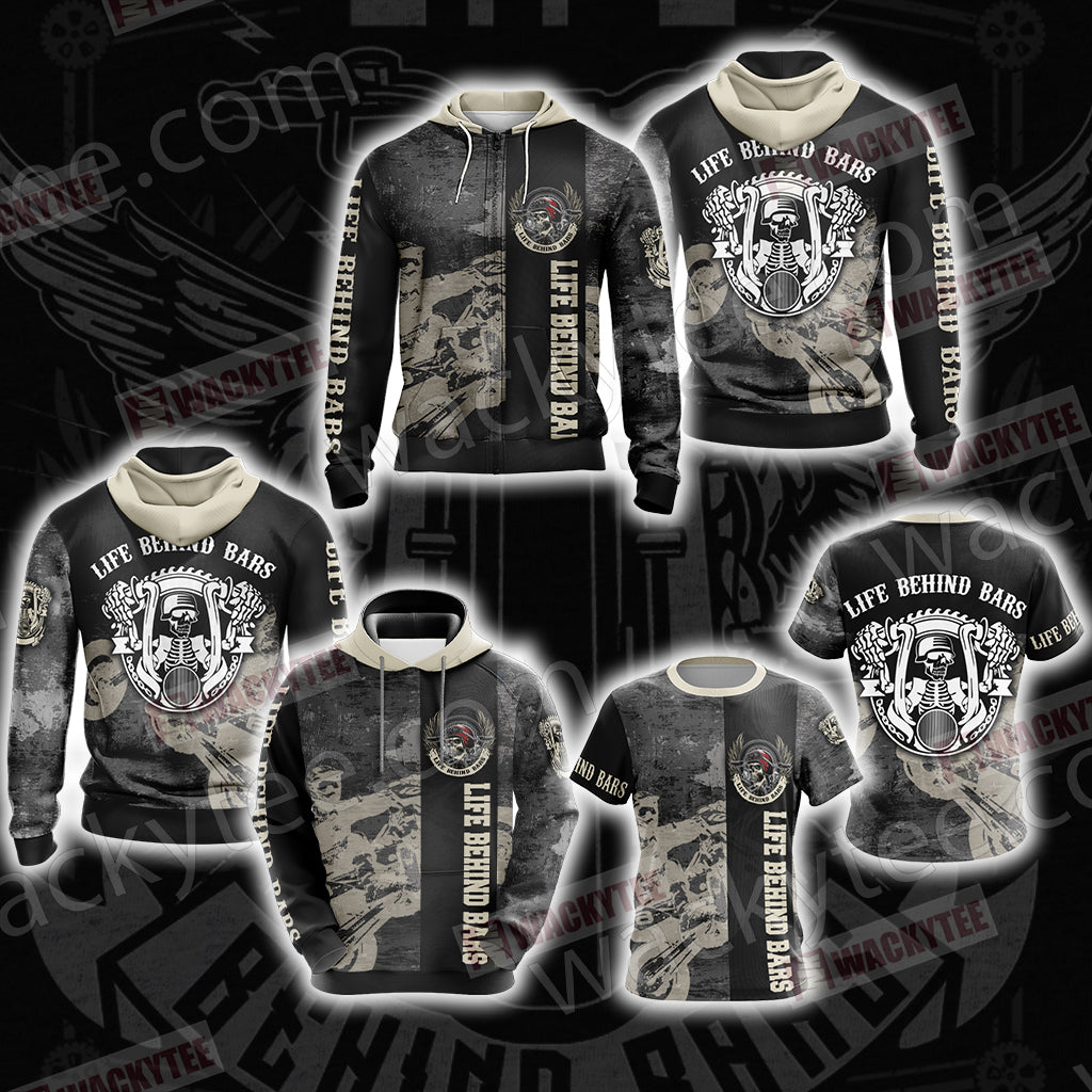 Biker Life Behind Bars Unisex 3D T-shirt