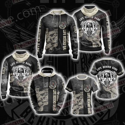 Biker Life Behind Bars Unisex 3D T-shirt