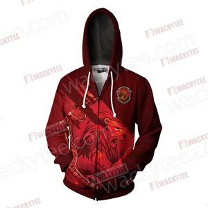 Harry Potter - Brave Like A Gryffindor Wacky Style Zip Up Hoodie