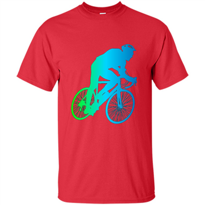 Bike Rider T-shirt Colorful Bicycle Biking Lover T-shirt Red