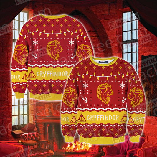 Harry Potter - Gryffindor House Christmas Style Unisex 3D Sweater