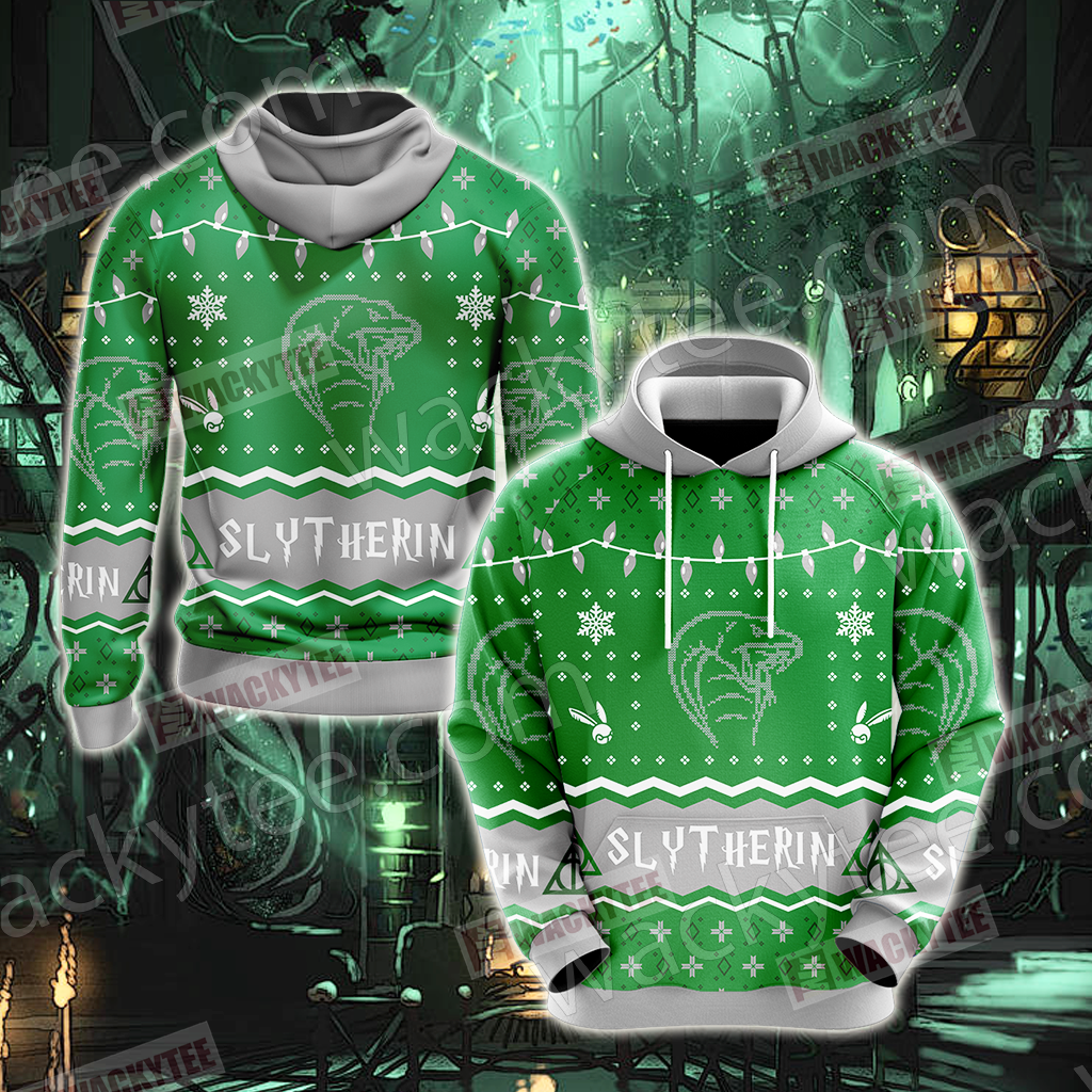 Harry Potter - Slytherin House Christmas Style Unisex 3D Hoodie