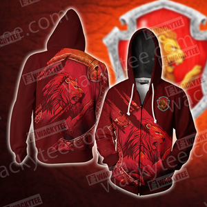 Harry Potter - Brave Like A Gryffindor Wacky Style Zip Up Hoodie