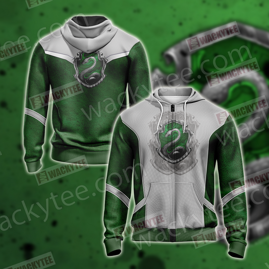 Harry Potter - Slytherin Edition New Style Unisex 3D Zip Up Hoodie 4XL