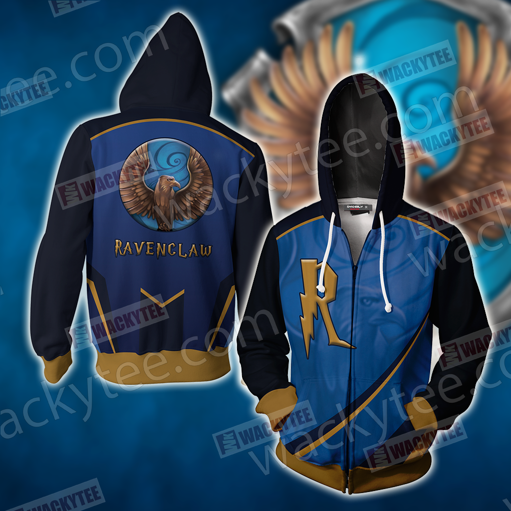 Harry Potter - Ravenclaw House Wacky Style Unisex 3D Zip Up Hoodie 4XL