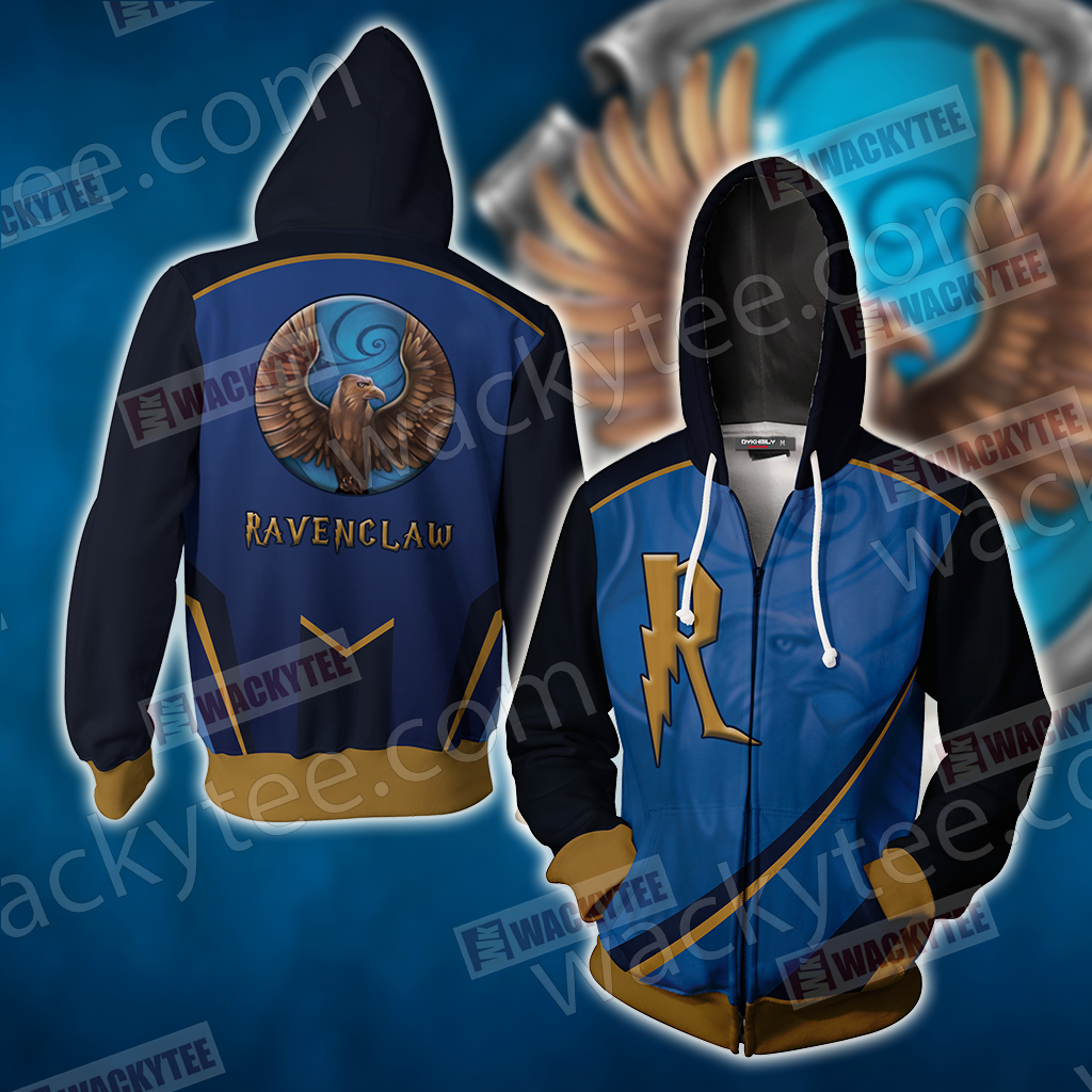 Harry Potter - Ravenclaw House Wacky Style Unisex 3D Zip Up Hoodie