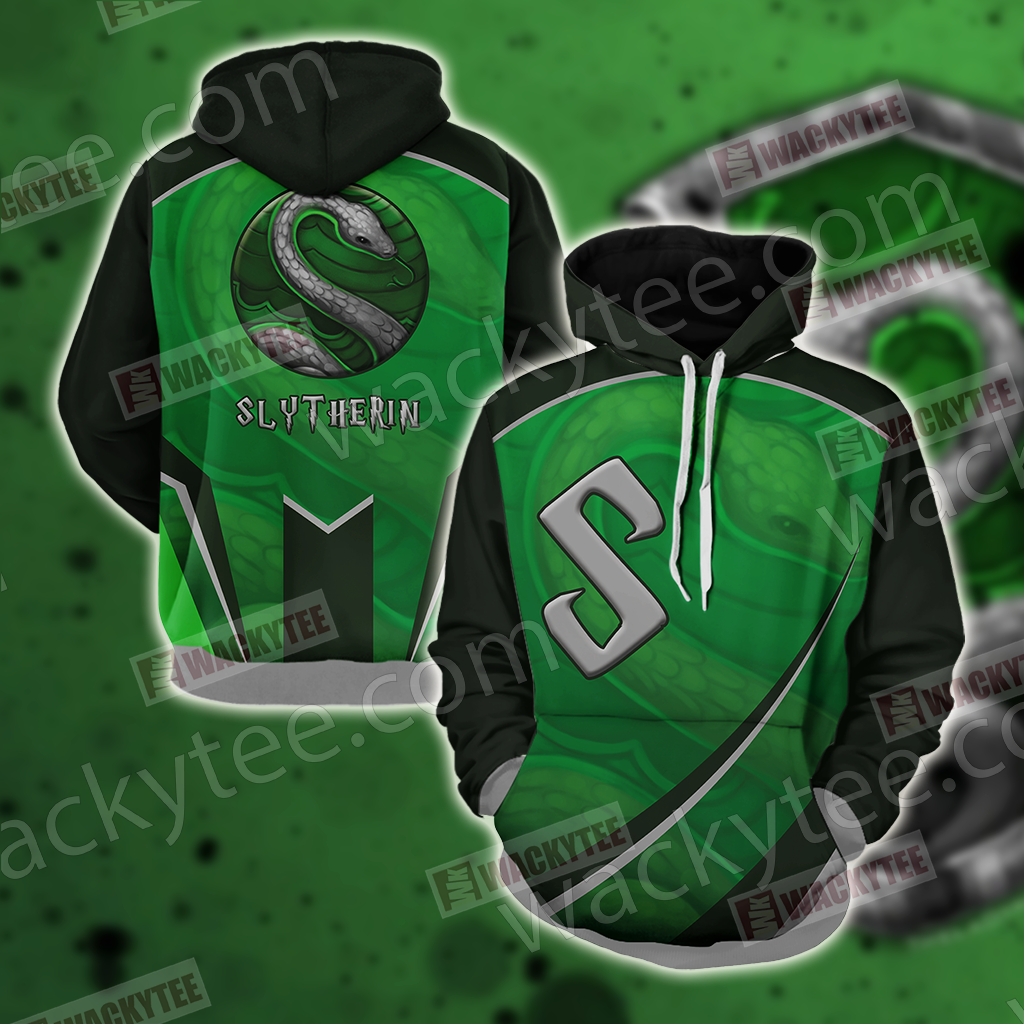 Harry Potter - Slytherin House Wacky Style Unisex 3D Hoodie