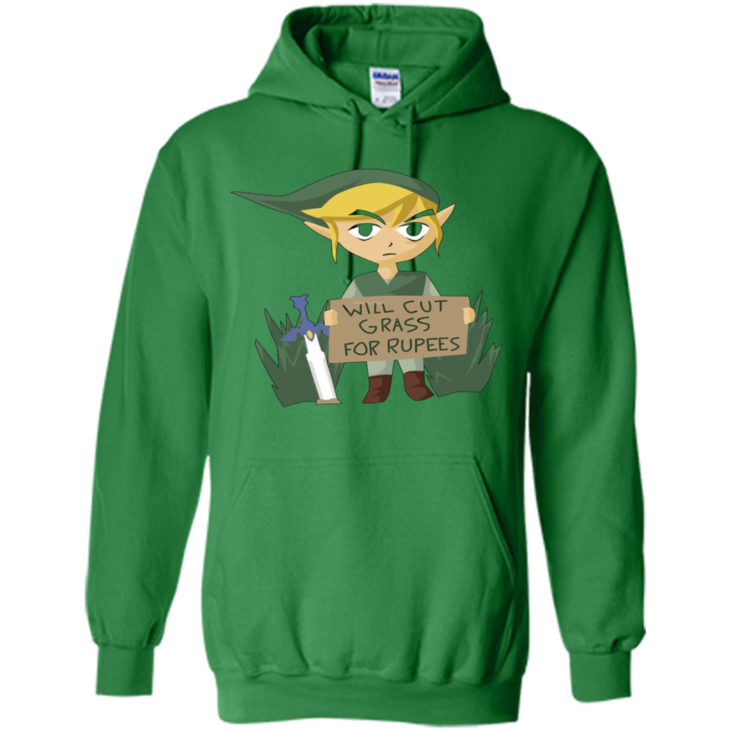 Video Games T-shirt Will Cut Grass For Rupees T-shirt Irish Green
