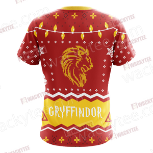 Harry Potter - Gryffindor House Christmas Style Unisex 3D T-shirt