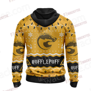 Harry Potter - Hufflepuff House Christmas Style Unisex Zip Up Hoodie