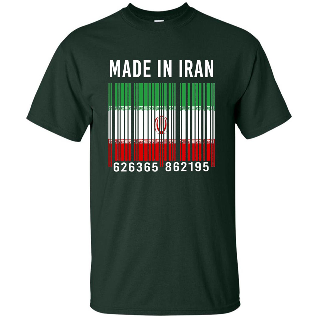 Iran Barcode T-Shirt Made In Iran T-shirt Forest Green