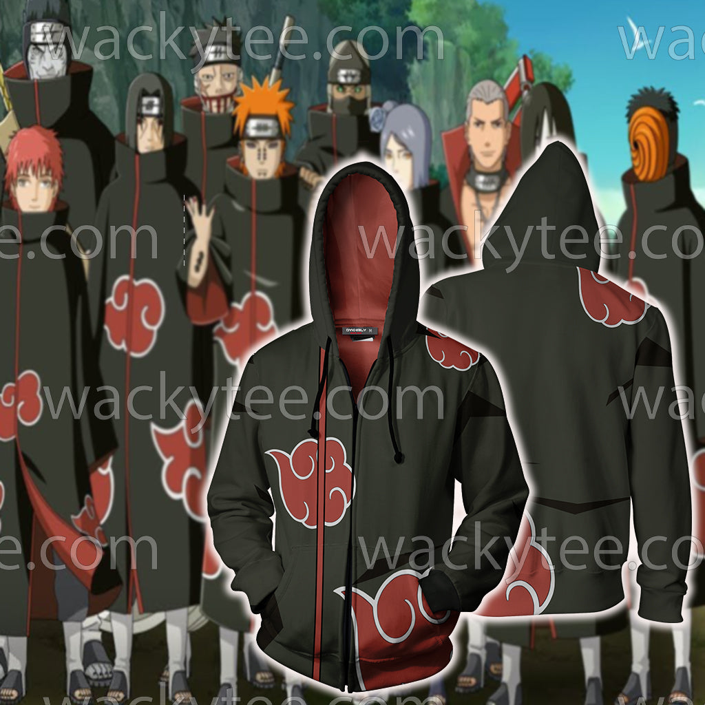 Naruto Akatsuki Cloak Cosplay Zip Up Hoodie Jacket 4XL