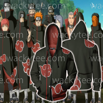 Naruto Akatsuki Cloak Cosplay Zip Up Hoodie Jacket 4XL